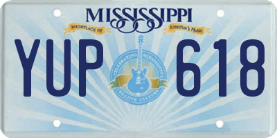 MS license plate YUP618