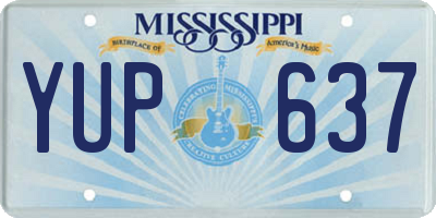 MS license plate YUP637