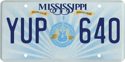 MS license plate YUP640