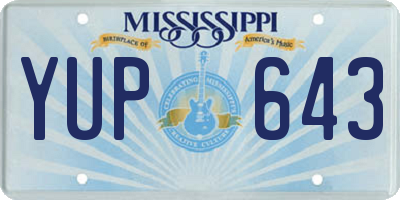 MS license plate YUP643