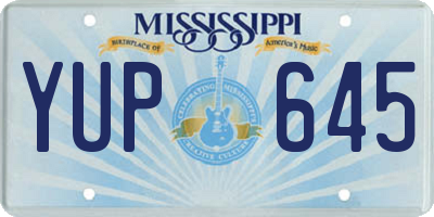 MS license plate YUP645