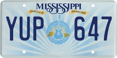 MS license plate YUP647