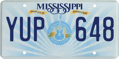 MS license plate YUP648