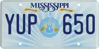 MS license plate YUP650