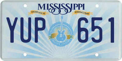 MS license plate YUP651
