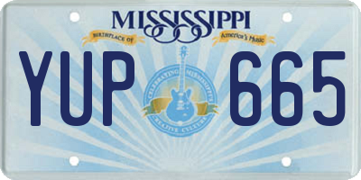 MS license plate YUP665