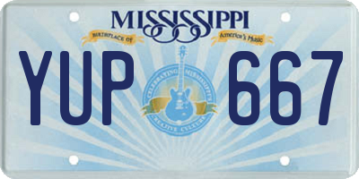 MS license plate YUP667