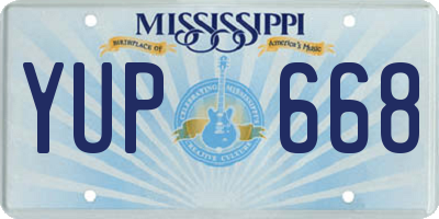 MS license plate YUP668