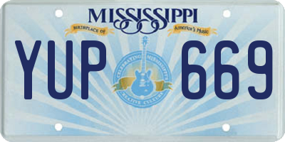 MS license plate YUP669