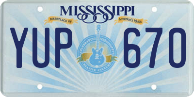 MS license plate YUP670