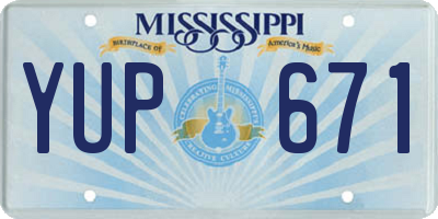 MS license plate YUP671