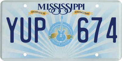MS license plate YUP674