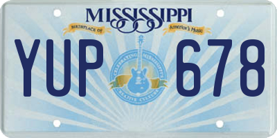 MS license plate YUP678