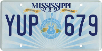 MS license plate YUP679