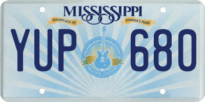 MS license plate YUP680