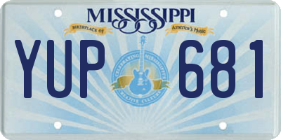 MS license plate YUP681