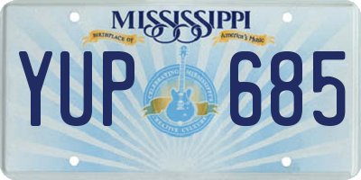 MS license plate YUP685
