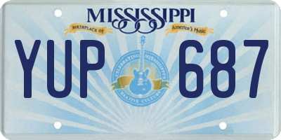 MS license plate YUP687