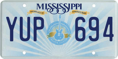 MS license plate YUP694