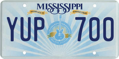 MS license plate YUP700