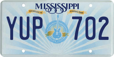 MS license plate YUP702