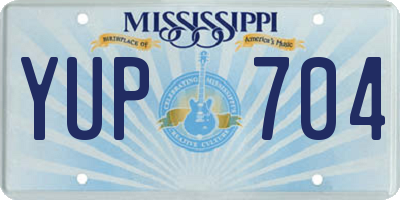 MS license plate YUP704