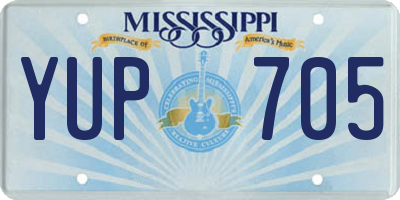 MS license plate YUP705