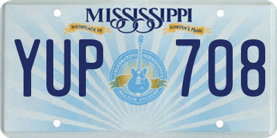 MS license plate YUP708