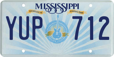MS license plate YUP712