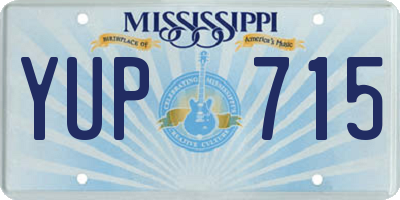 MS license plate YUP715