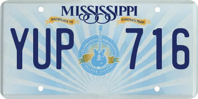 MS license plate YUP716