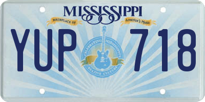 MS license plate YUP718