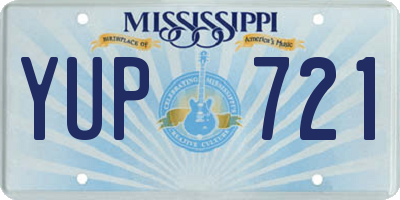 MS license plate YUP721