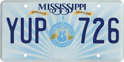 MS license plate YUP726