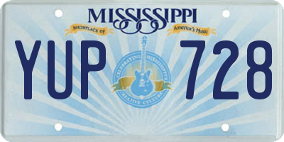 MS license plate YUP728