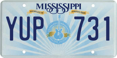 MS license plate YUP731