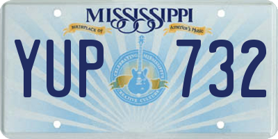 MS license plate YUP732