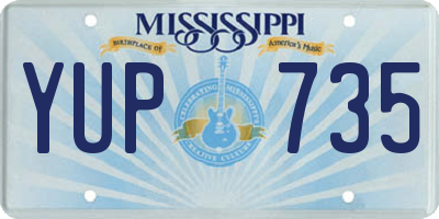 MS license plate YUP735
