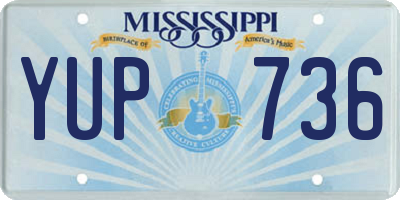 MS license plate YUP736