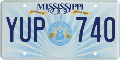 MS license plate YUP740
