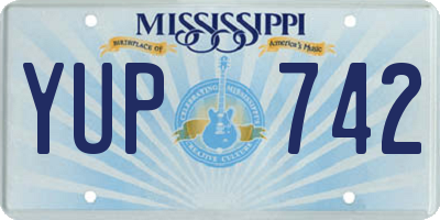 MS license plate YUP742