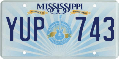 MS license plate YUP743
