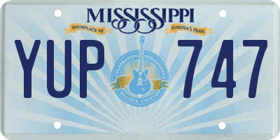 MS license plate YUP747