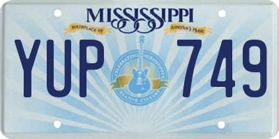 MS license plate YUP749