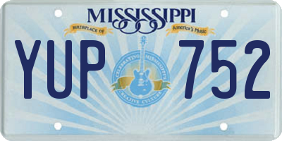 MS license plate YUP752