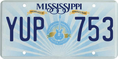 MS license plate YUP753