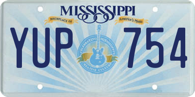 MS license plate YUP754