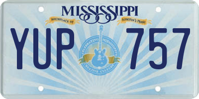 MS license plate YUP757