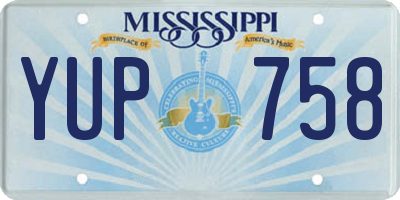 MS license plate YUP758