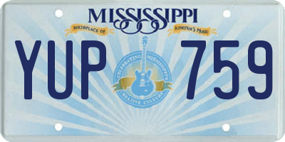 MS license plate YUP759